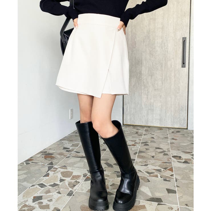 アイボリー | スリットレイヤードスカパン | moment+