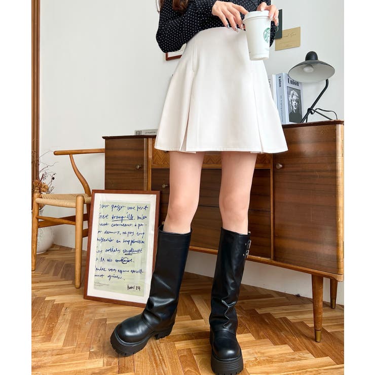 ボックスプリーツミニスカパン 厚手TPUカットジョーゼット | moment+ | 詳細画像14 