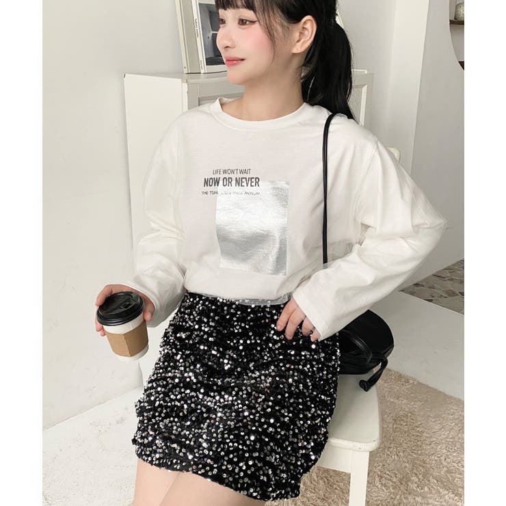 スパンコールベロアミニスカート | moment+ | 詳細画像49 