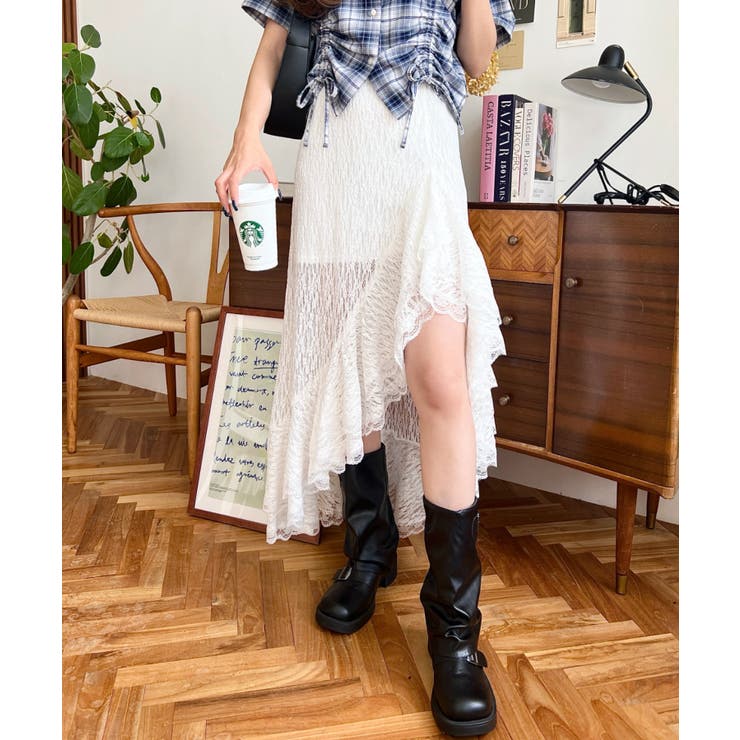 レディース フリル スリット ロング ドレス レース レースディテール セクシースリットロングドレス 黒 春/夏/秋