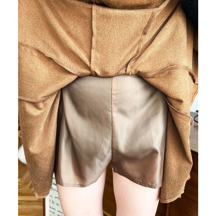 ベルト付きアシメヘムタックプリーツスエードミニスカート | moment+ | 詳細画像26 