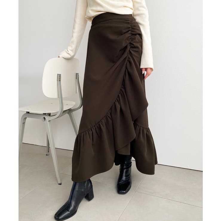 アシンメトリーヘムギャザースカート | moment+ | 詳細画像21 