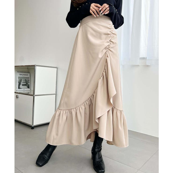 アシンメトリーヘムギャザースカート | moment+ | 詳細画像28 