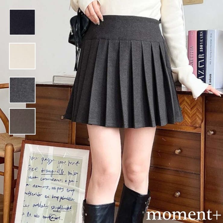 微起毛ウールライクプリーツミニスカート | moment+ | 詳細画像1 