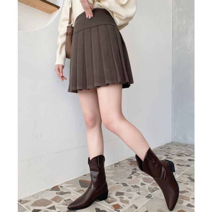 微起毛ウールライクプリーツミニスカート | moment+ | 詳細画像10 