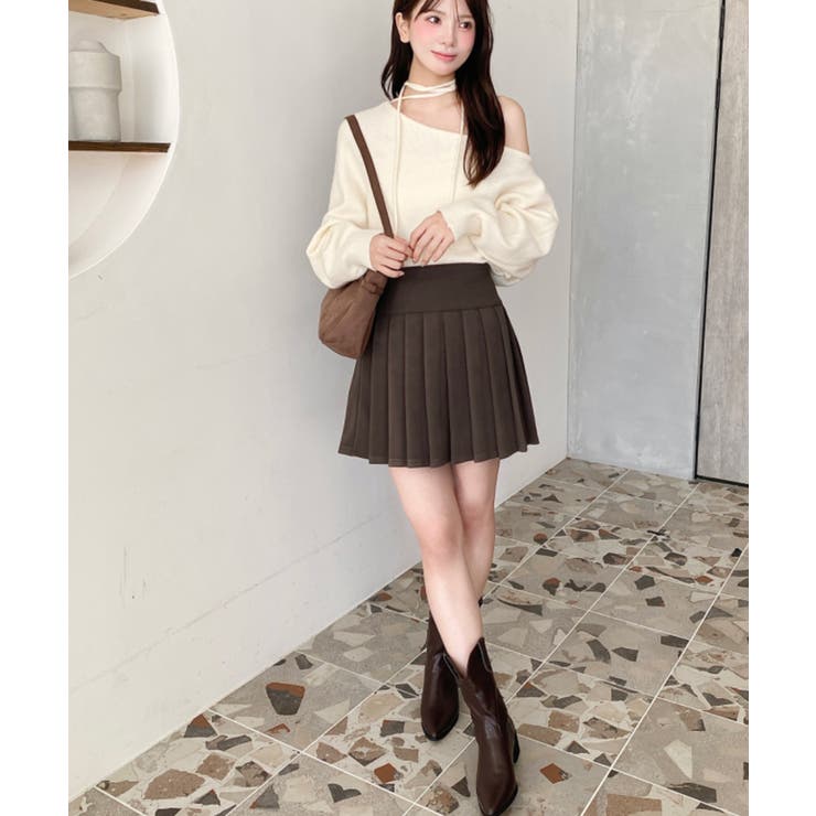 微起毛ウールライクプリーツミニスカート | moment+ | 詳細画像12 