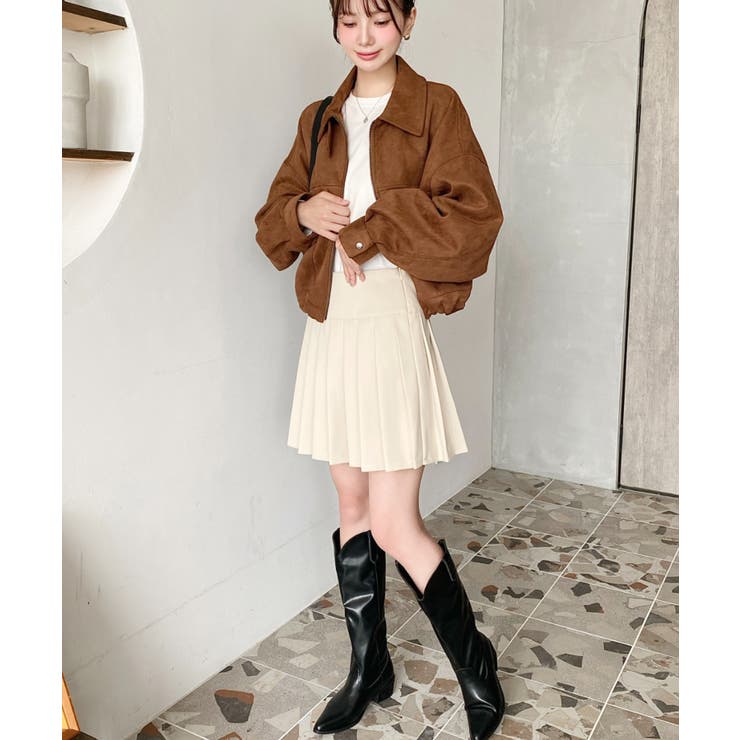 微起毛ウールライクプリーツミニスカート | moment+ | 詳細画像7 