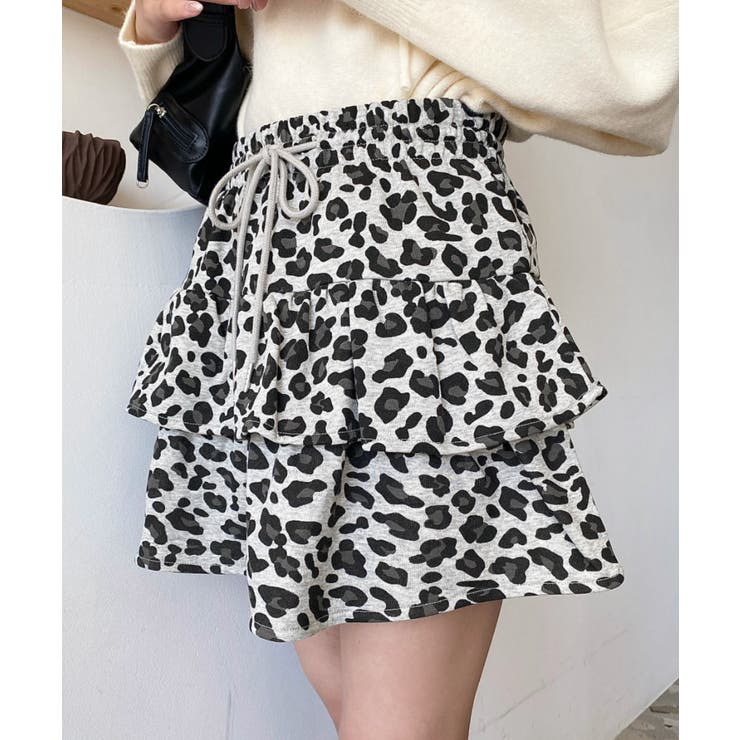 ティアードレオパードスウェットスカート | moment+ | 詳細画像10 