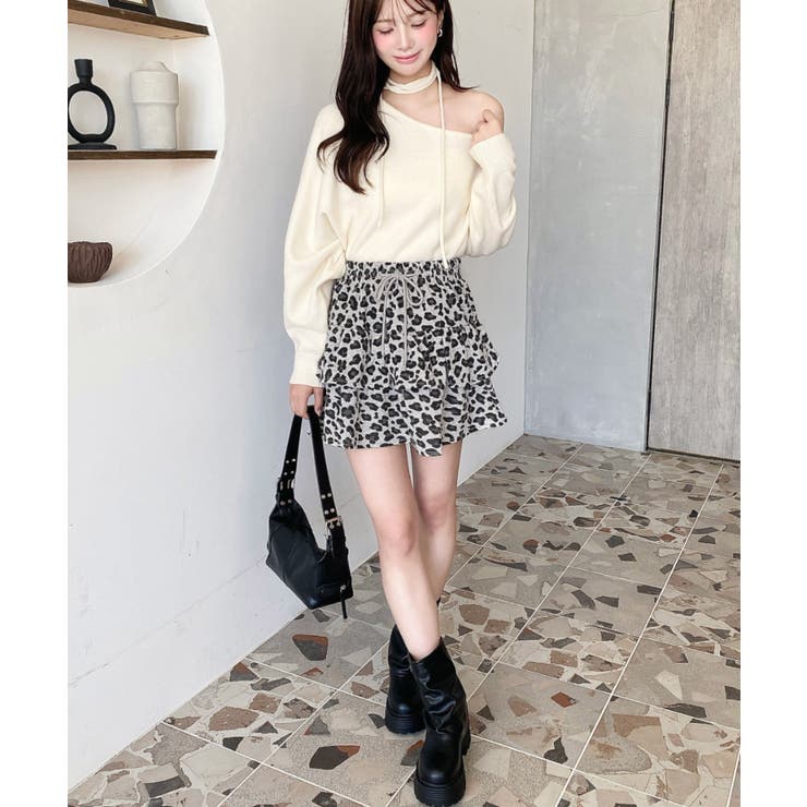 ティアードレオパードスウェットスカート | moment+ | 詳細画像13 