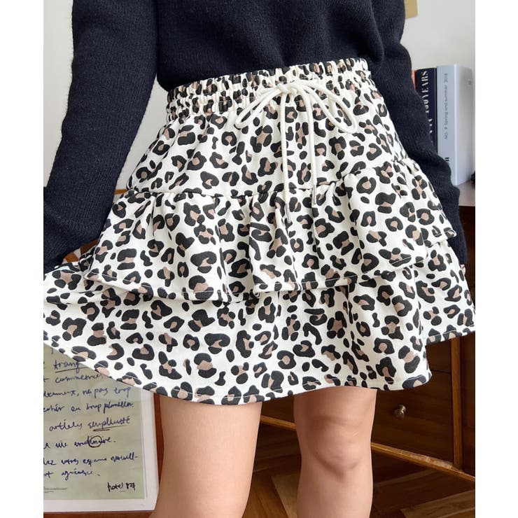 ティアードレオパードスウェットスカート | moment+ | 詳細画像3 