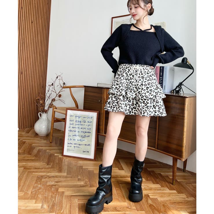 ティアードレオパードスウェットスカート | moment+ | 詳細画像8 