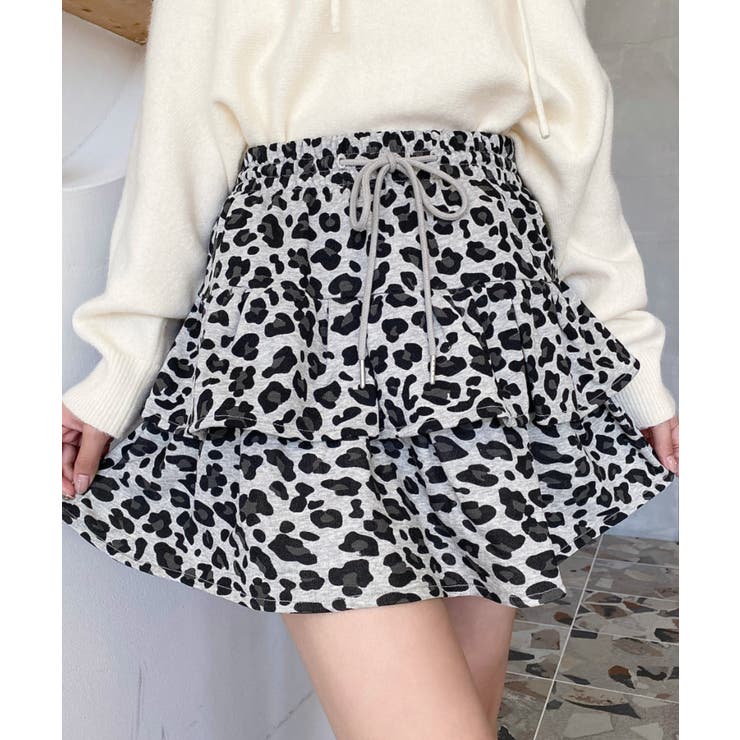 ティアードレオパードスウェットスカート | moment+ | 詳細画像9 