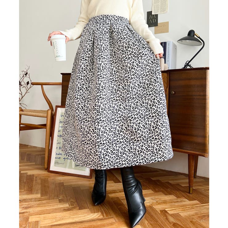 ゴブランジャガードフレアスカート | moment+ | 詳細画像10 