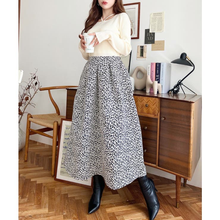 ゴブランジャガードフレアスカート | moment+ | 詳細画像14 