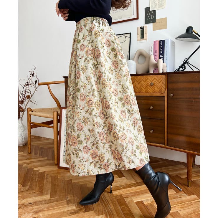 ゴブランジャガードフレアスカート | moment+ | 詳細画像4 