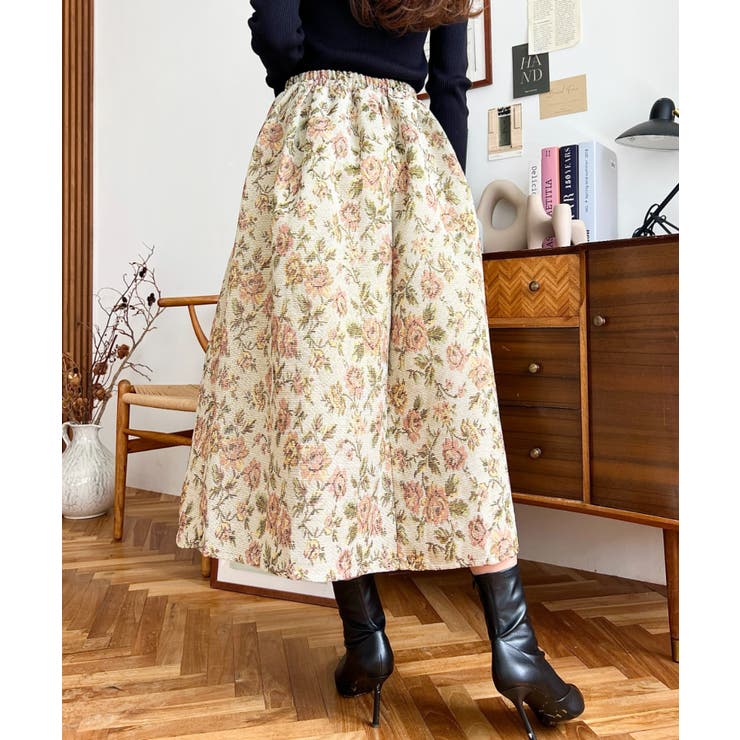 ゴブランジャガードフレアスカート | moment+ | 詳細画像5 