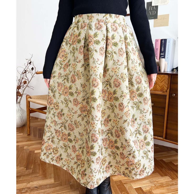 ゴブランジャガードフレアスカート | moment+ | 詳細画像7 