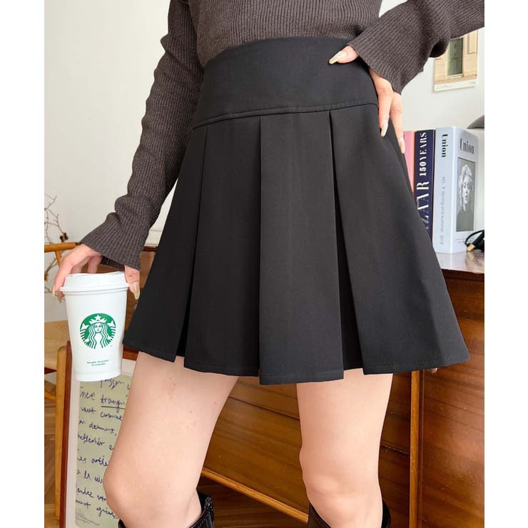 厚手TPUカットジョーゼットワイドプリーツミニスカパン | moment+ | 詳細画像18 