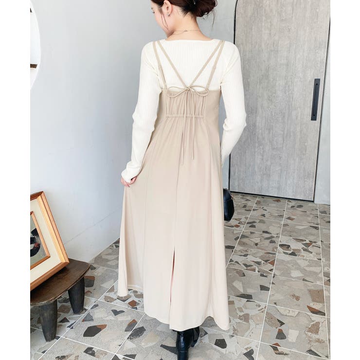 カットジョーゼットダブルストラップキャミワンピース | moment+ | 詳細画像10 