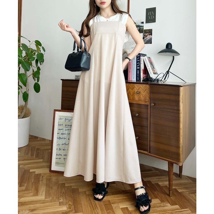 カットジョーゼットダブルストラップキャミワンピース | moment+ | 詳細画像14 