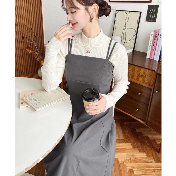 カットジョーゼットダブルストラップキャミワンピース | moment+ | 詳細画像18 