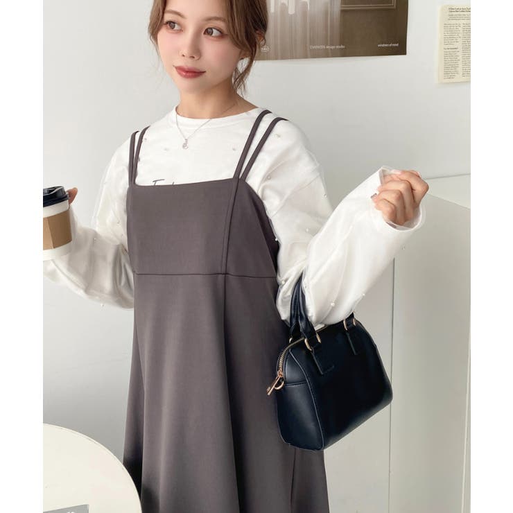 カットジョーゼットダブルストラップキャミワンピース | moment+ | 詳細画像20 