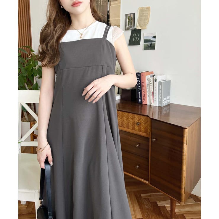 カットジョーゼットダブルストラップキャミワンピース | moment+ | 詳細画像24 