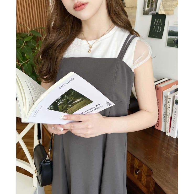 カットジョーゼットダブルストラップキャミワンピース | moment+ | 詳細画像25 