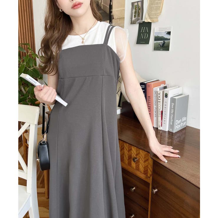 カットジョーゼットダブルストラップキャミワンピース | moment+ | 詳細画像26 