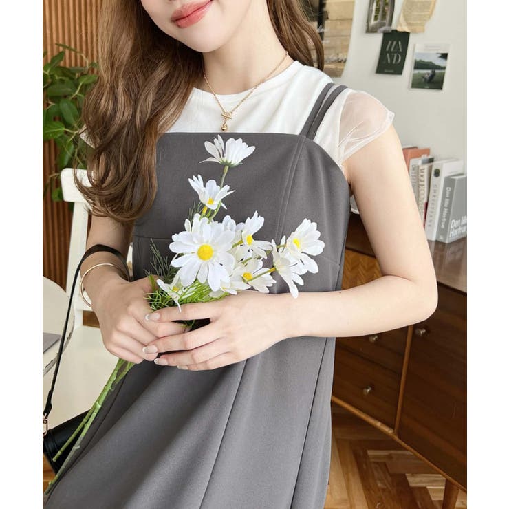 カットジョーゼットダブルストラップキャミワンピース | moment+ | 詳細画像28 