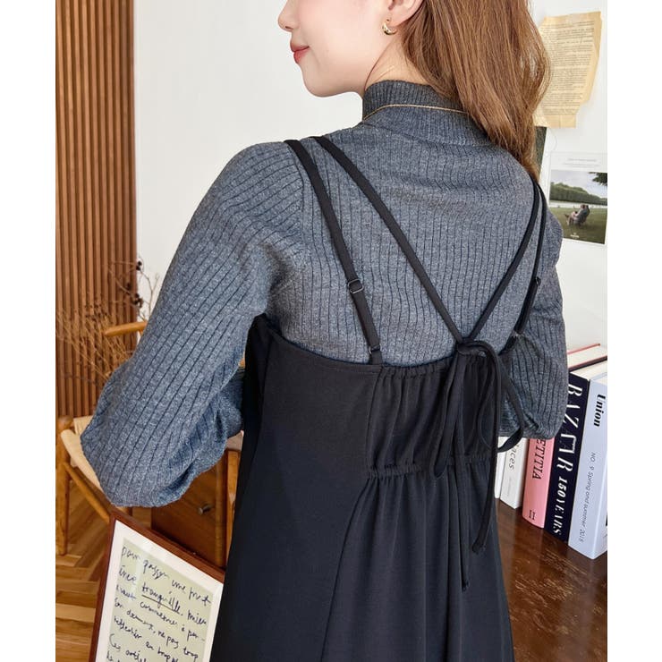 カットジョーゼットダブルストラップキャミワンピース | moment+ | 詳細画像34 