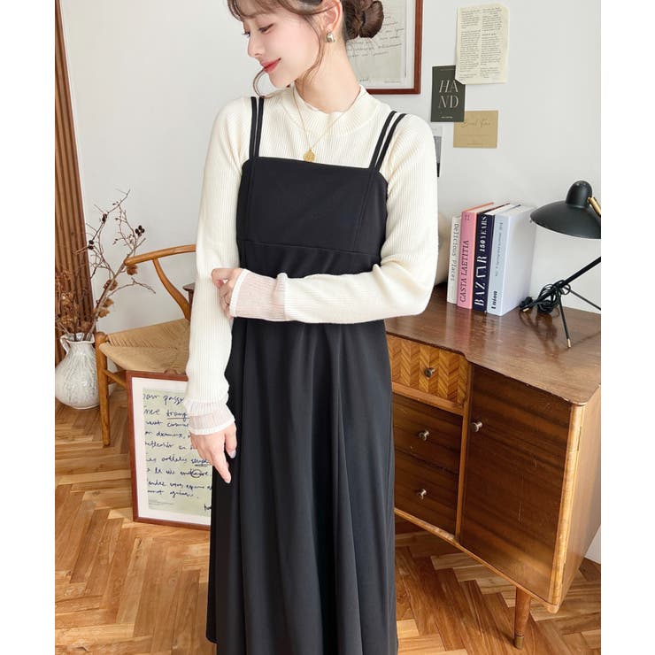 カットジョーゼットダブルストラップキャミワンピース | moment+ | 詳細画像38 