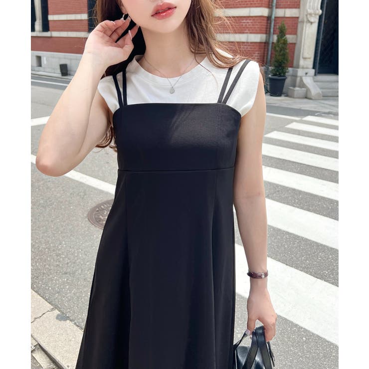 カットジョーゼットダブルストラップキャミワンピース | moment+ | 詳細画像44 