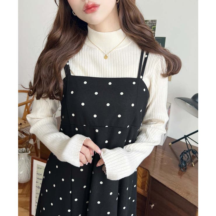 ブラック系その他 | カットジョーゼットダブルストラップキャミワンピース | moment+