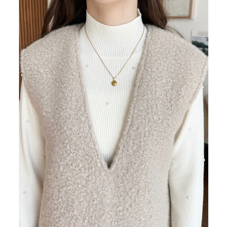 Vネックジャンパースカートリングフェイクウール | moment+ | 詳細画像28 