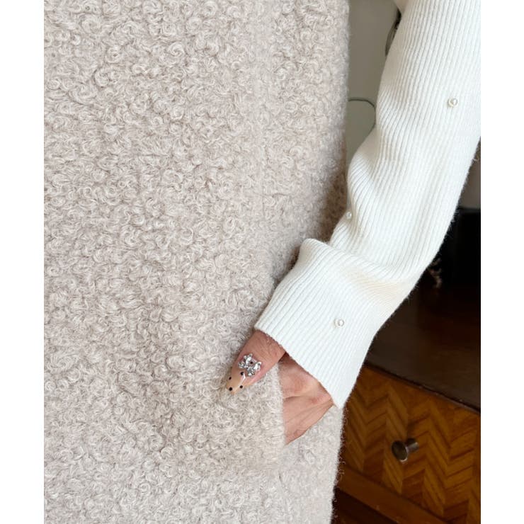 Vネックジャンパースカートリングフェイクウール | moment+ | 詳細画像30 