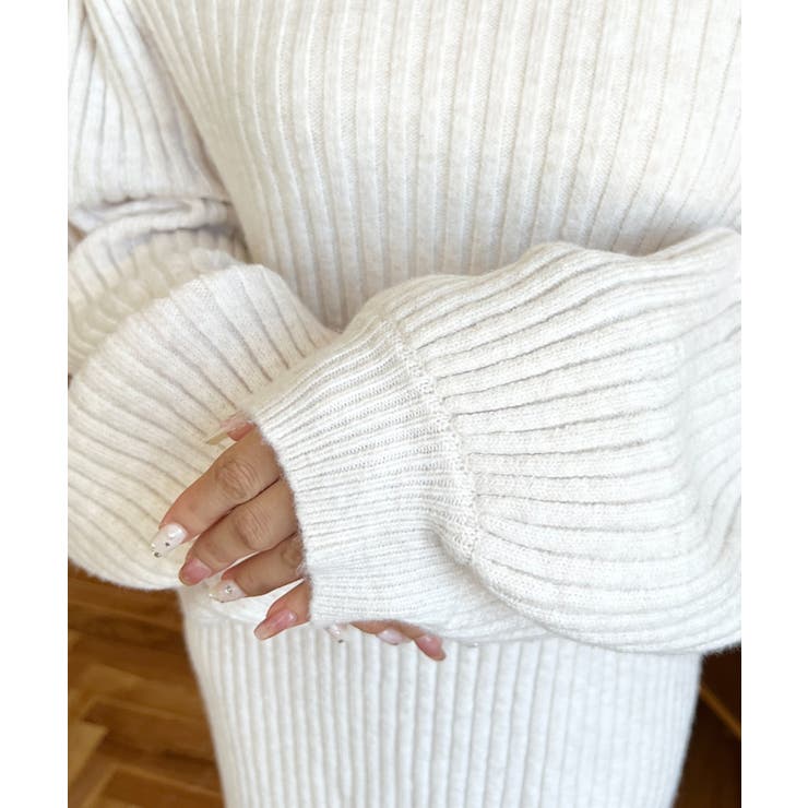 袖リボンショルダースリットニットワンピース | moment+ | 詳細画像10 