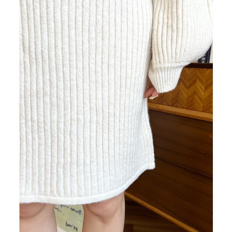 袖リボンショルダースリットニットワンピース | moment+ | 詳細画像11 