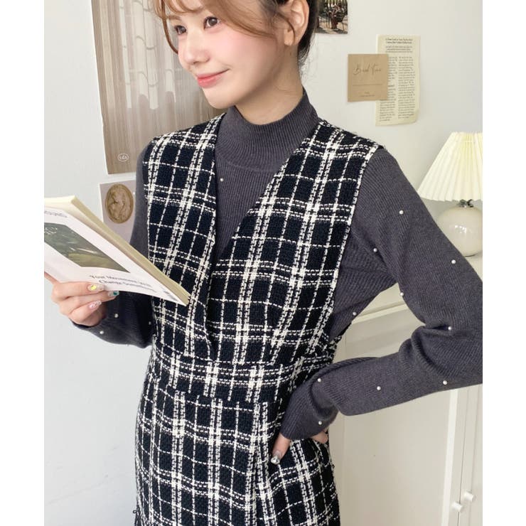 ツイードマーメイドワンピース | moment+ | 詳細画像10 