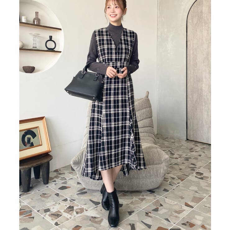 ツイードマーメイドワンピース | moment+ | 詳細画像11 