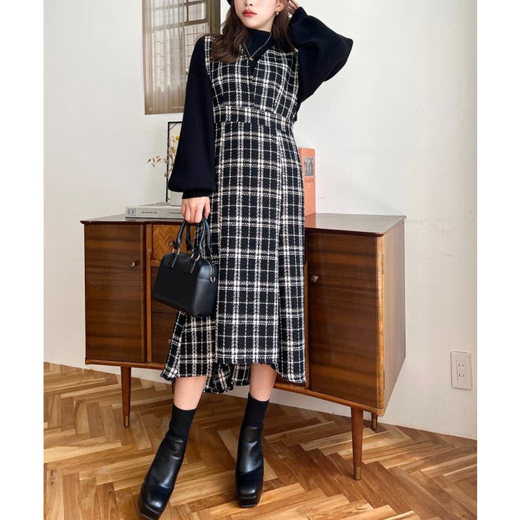 ツイードマーメイドワンピース | moment+ | 詳細画像15 