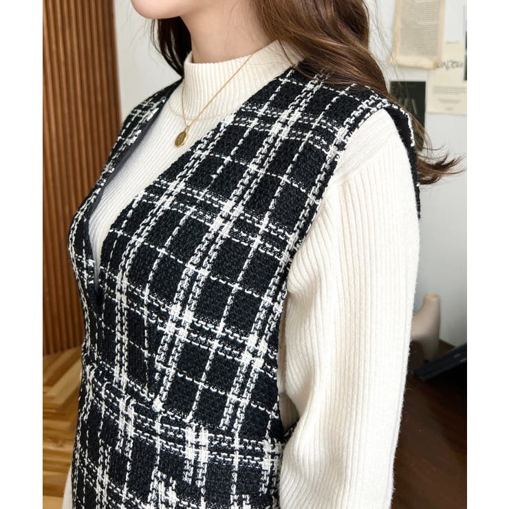 ツイードマーメイドワンピース | moment+ | 詳細画像19 