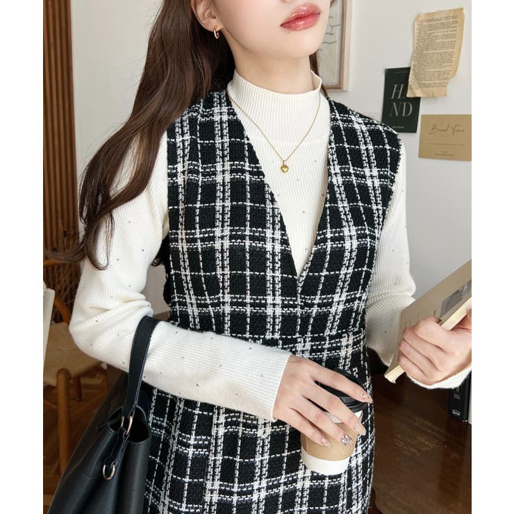 ツイードマーメイドワンピース | moment+ | 詳細画像2 