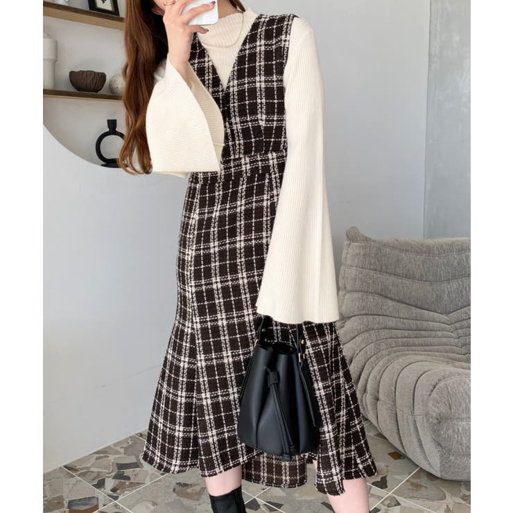 ツイードマーメイドワンピース | moment+ | 詳細画像28 