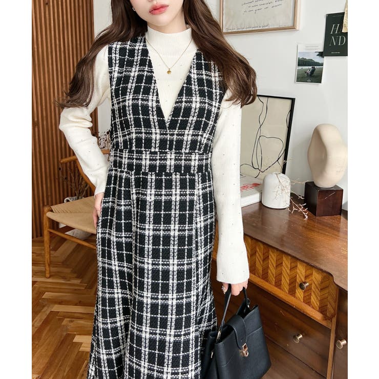 ツイードマーメイドワンピース | moment+ | 詳細画像3 