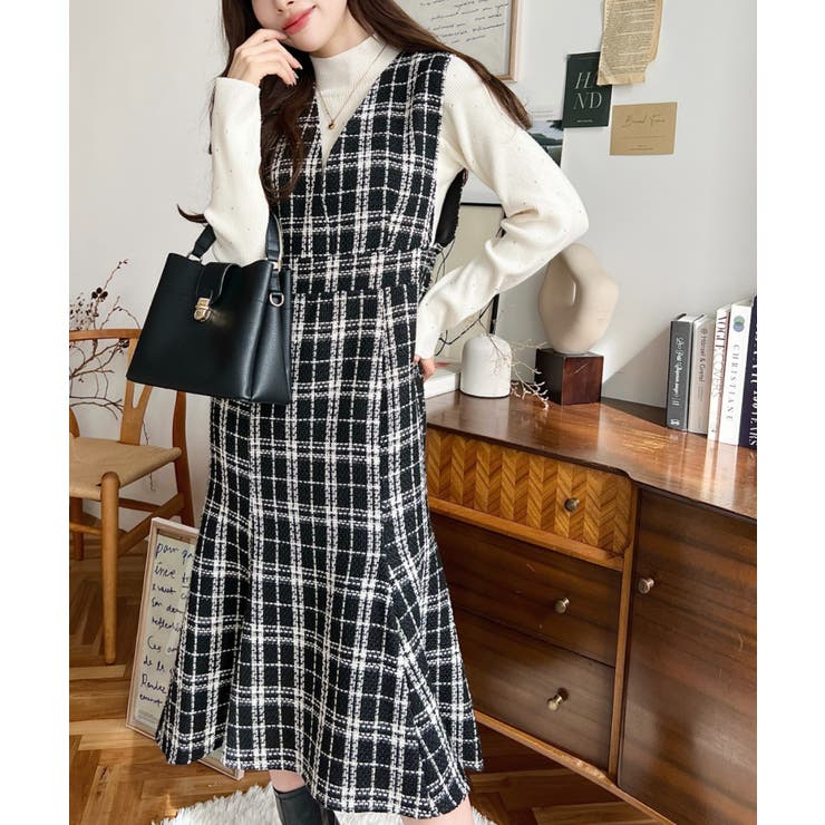 ツイードマーメイドワンピース | moment+ | 詳細画像4 