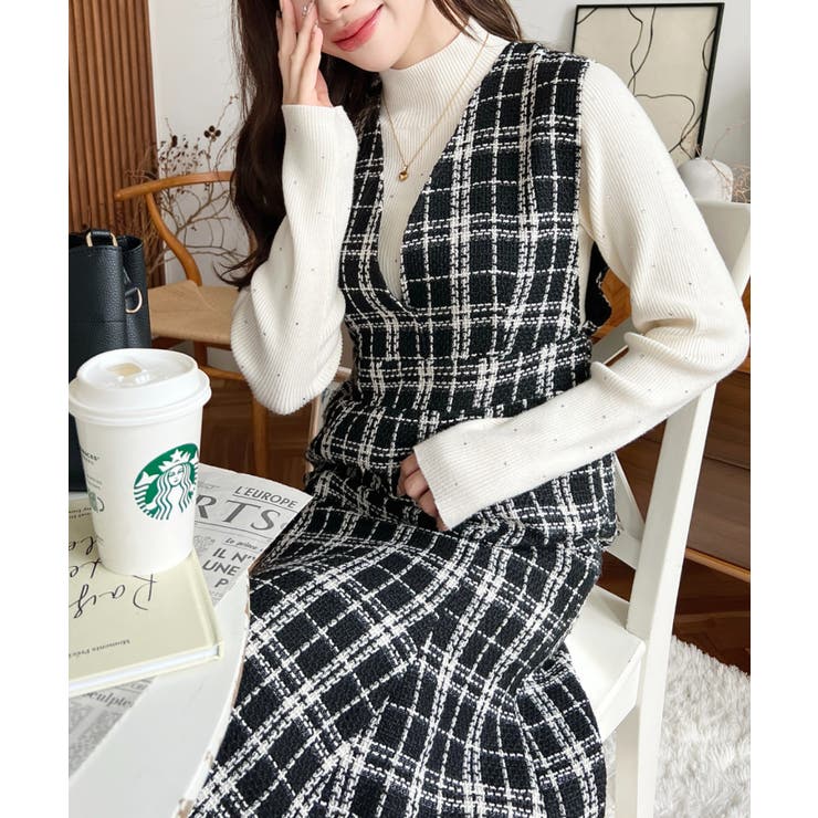 ツイードマーメイドワンピース | moment+ | 詳細画像6 