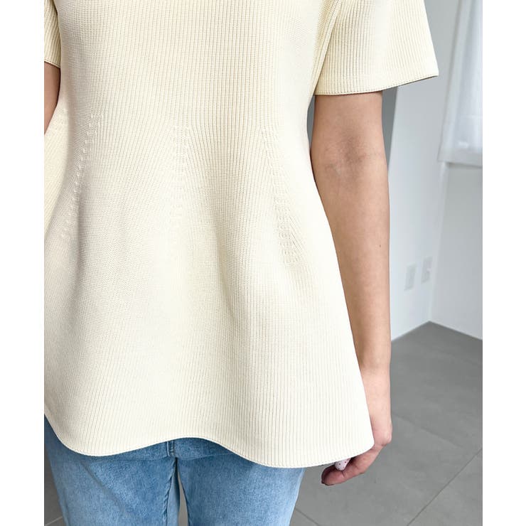 半袖ニットペプラムプルオーバー | moment+ | 詳細画像10 