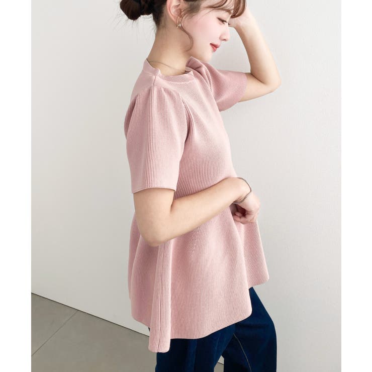 半袖ニットペプラムプルオーバー | moment+ | 詳細画像20 