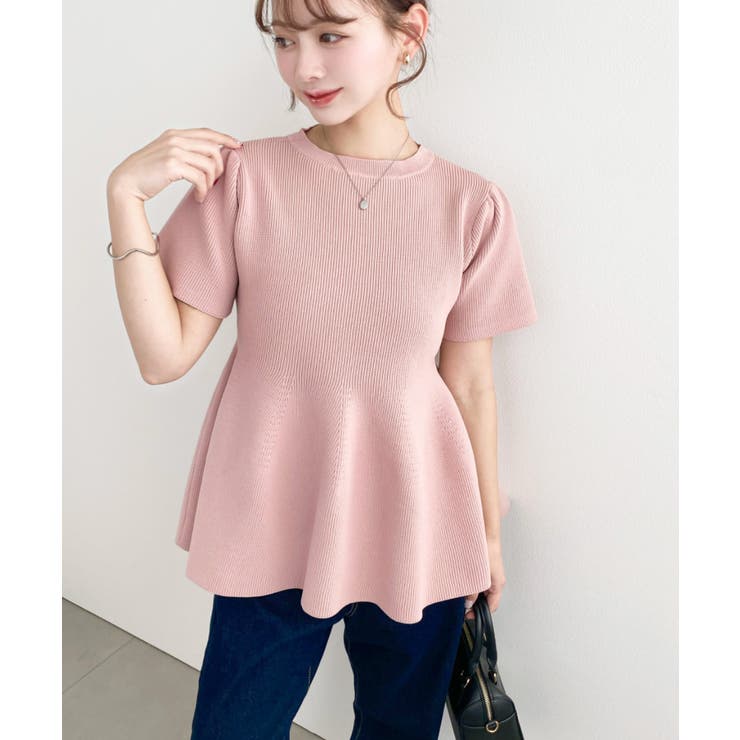 半袖ニットペプラムプルオーバー | moment+ | 詳細画像22 